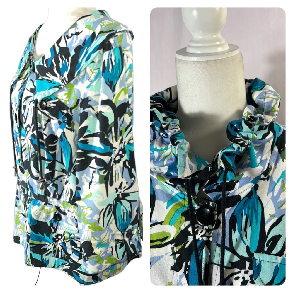 “Notations” Colorful 3 Button Peplum Jacket